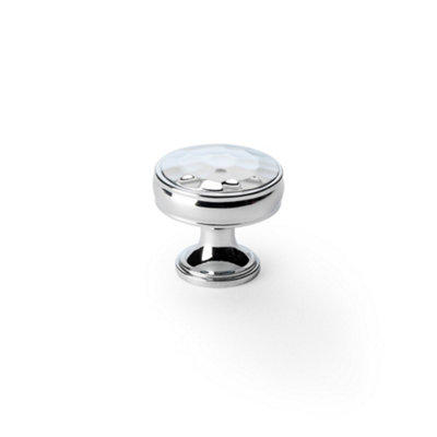 Alexander & Wilks Lynd Hammered Cupboard Knob - Polished Chrome - 32mm