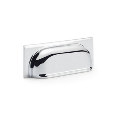 Alexander & Wilks Quantock Cup Pull Handle - Polished Chrome - Centers 96mm