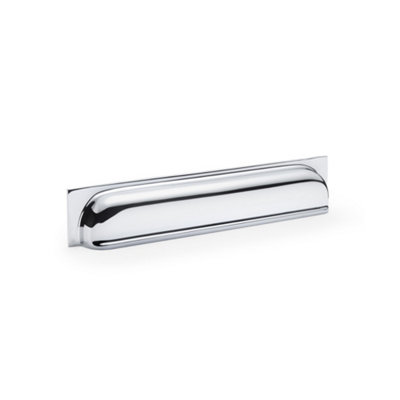 Alexander & Wilks Quantock Cup Pull Handle - Polished Chrome - Centres 203mm