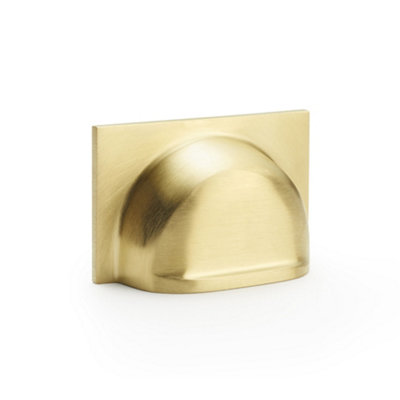 Alexander & Wilks Quantock Cup Pull Handle - Satin Brass PVD - Centres 40mm