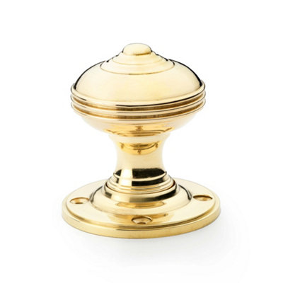 Alexander & Wilks Romeo Mortice Knob - Unlacquered Brass