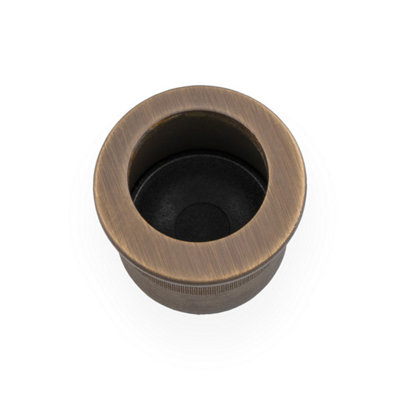 Alexander & Wilks Round Sliding Door Finger Edge Pull-Antique Brass