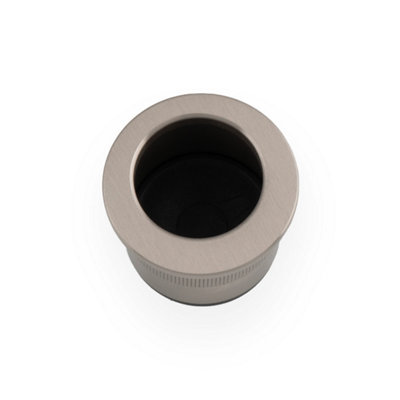 Alexander & Wilks Round Sliding Door Finger Edge Pull-Satin Nickel