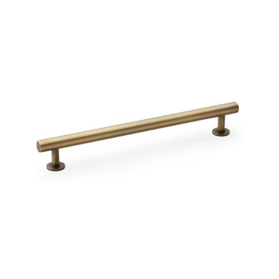 Alexander & Wilks Round T-Bar Cabinet Pull Handle - Antique Brass - Centres 192mm