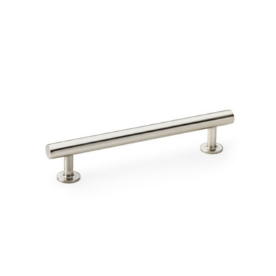 Alexander & Wilks Round T-Bar Cabinet Pull Handle - Satin Nickel - Centres 128mm
