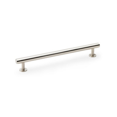 Alexander & Wilks Round T-Bar Cabinet Pull Handle - Satin Nickel - Centres 192mm