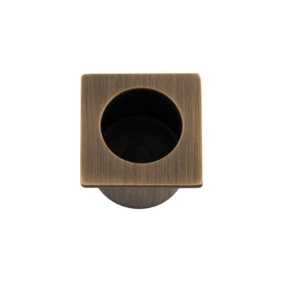 Alexander & Wilks Sliding Door Finger Edge Pull (Square) Antique Brass