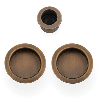 Alexander & Wilks Sliding door pull kit-Antique Brass