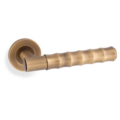 Alexander & Wilks Spitfire Bamboo Lever on Rose - Antique Brass