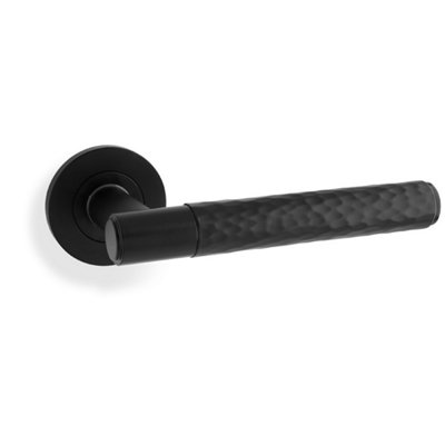 Alexander & Wilks Spitfire Hammered Lever on Round Rose - Black