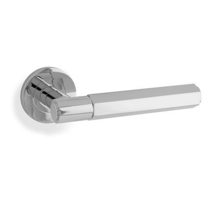 Alexander & Wilks Spitfire Hex Lever on Round Rose - Polished Chrome