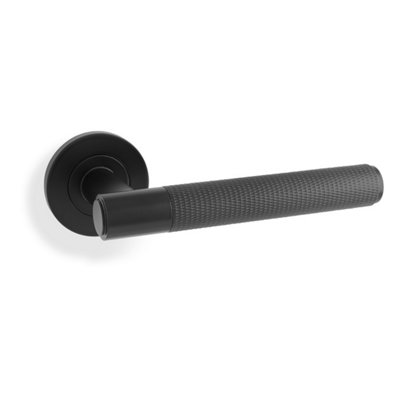 Alexander & Wilks Spitfire Knurled Lever on Round Rose - Black