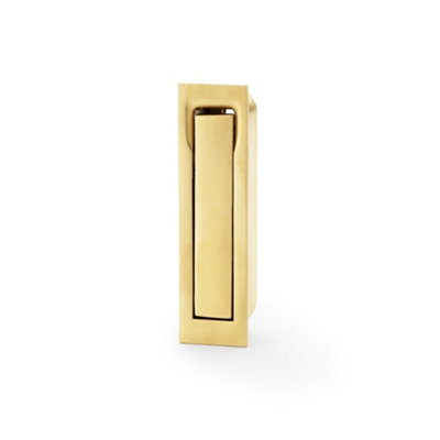 Alexander & Wilks Square Sliding Door Edge Pull - Satin Brass PVD
