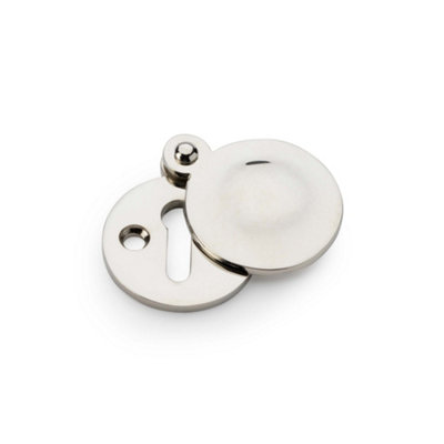 Alexander & Wilks Standard Key Profile Round Escutcheon with Harris Design Cover - Polished Nickel