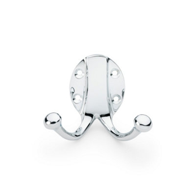 Alexander & Wilks Traditional Double Robe Hook - Polished Chrome