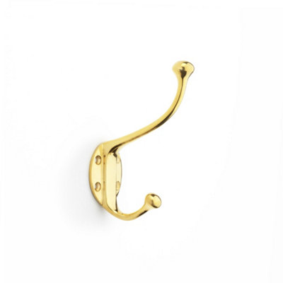 Alexander & Wilks Traditional Hat and Coat Hook - Unlacquered Brass