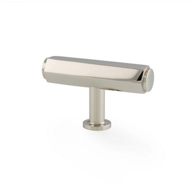 Alexander & Wilks Vesper Hex T-Bar Cabinet Knob - Polished Nickel - 55mm