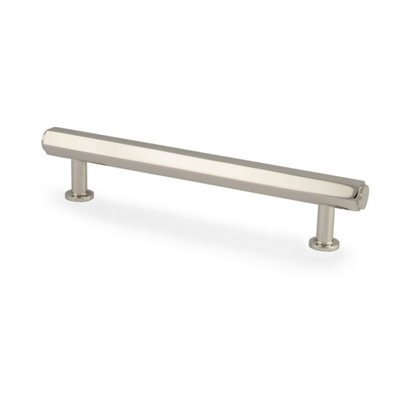 Alexander & Wilks Vesper Hex T-Bar Cabinet Pull-Polished Nickel - 128mm C/C