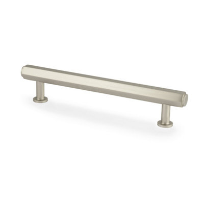 Alexander & Wilks Vesper Hex T-Bar Cabinet Pull-Satin Nickel - 128mm C/C