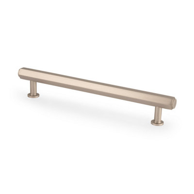 Alexander & Wilks Vesper Hex T-Bar Cabinet Pull-Satin Nickel-160mm C/C