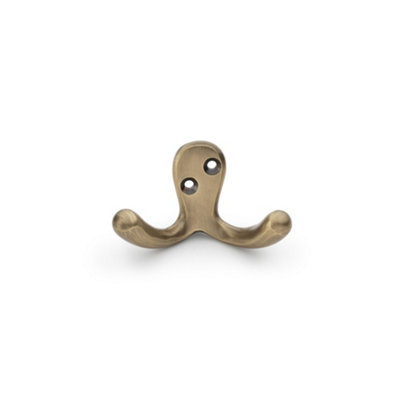 Alexander & Wilks Victorian Double Robe Hook - Antique Brass