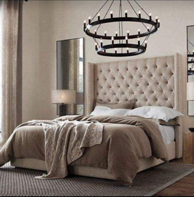 Alexander Wing Back Bed Frame Chesterfield Headboard - Add Professional ...