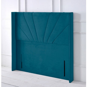 Alexander Winged Plush Velvet 3ft Single 50" Floor Standing Headboard - Mallard