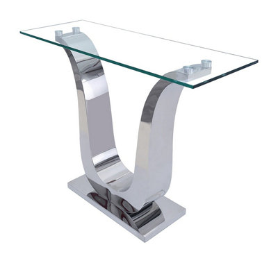 Tall glass 2024 console table