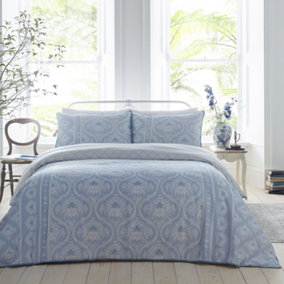 Alexia Blue 200 Thread Count Pure Cotton Duvet Cover Set