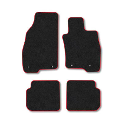 Black 4-Piece Tailored Car Mat Set For Alfa Romeo Mito (2008-2018) – Includes 4 Clips