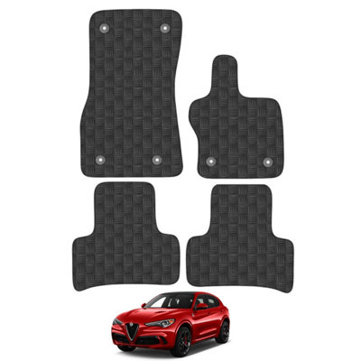 Alfa Romeo Stelvio 2018-Onward Car Floor Mats Rubber Tailored Fit Set Heavy-Duty