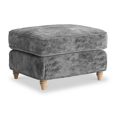 Alfie Charcoal Grey Footstool for Living Room - Fully Assembled By ...