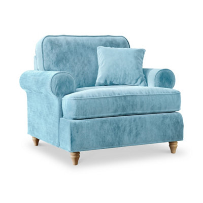 Alfie Lagoon Armchair for Living Room - Fully Assembled By Roseland Furniture