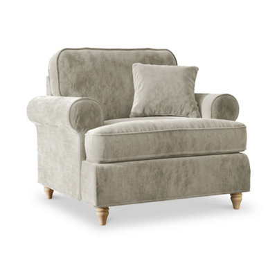 Alfie Mink Armchair for Living Room - Fully Assembled By Roseland Furniture