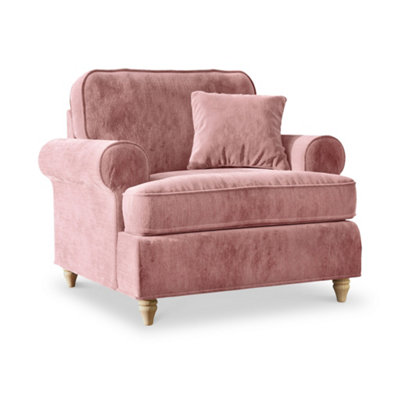 Alfie Plum Armchair for Living Room - Fully Assembled By Roseland Furniture