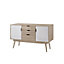 Alford Sideboard 2 Doors 3 Drawers Storage Cabinet Cupboard Oak White