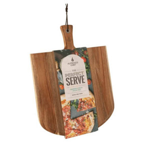 Alfresco Chef 14 Inch Acacia Wood Pizza Peel Paddle and Chopping Board Kitchen Accessory for Pizzas, Cheese and Cake