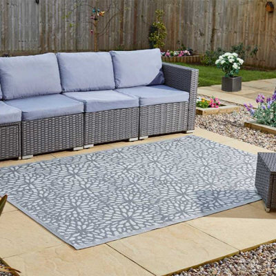 Alfresco Outdoor Garden Rug - Slate Bloom 210cm