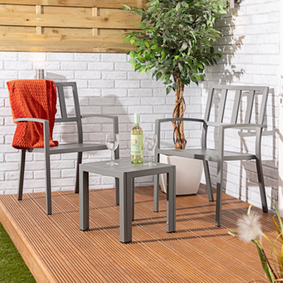 Alfresia Aluminium Garden Bistro Set with Square Table