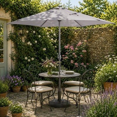 kettler loft patio umbrella 2.5M Wind Up Parasol with Auto Tilt & Night Cover  GB Stay comfortably shaded with the 9 Auto Kettler Parasols