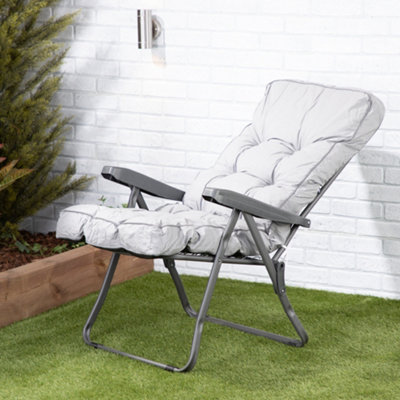 Alfresia Grey Classic Replacement Polyester Recliner Garden Cushion