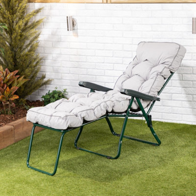 Alfresia Grey Classic Sun Lounger Cushion