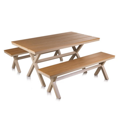 Alfresia Polywood Rectangular Table and Bench Set
