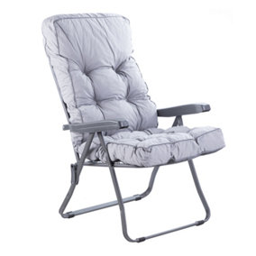 Alfresia Recliner Chair, Charcoal Frame with Grey Classic Cushion