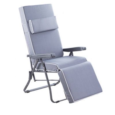 Alfresia Relaxer Chair with Grey Luxury Cushion Charcoal Frame DIY at B Q