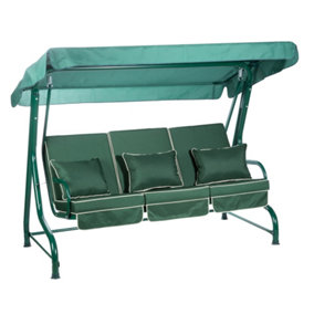 Alfresia Roma Swing Seat with Green Luxury Cushions