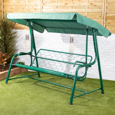 Alfresia Roma Swing Seat with Green Luxury Cushions DIY at B Q