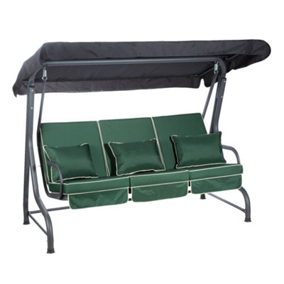 Alfresia Roma Swing Seat with Green Luxury Cushions DIY at B Q