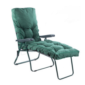 Alfresia Sun Lounger, Green Frame with Green Classic Cushion