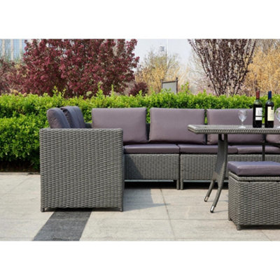 Algarve Outdoor Rattan Garden Furniture Set 9 Seater Sofa Set a Table Patio Conversation Set